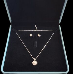 Pearl Jewelry Set – Sterling Silver Earrings + Necklace, NWT